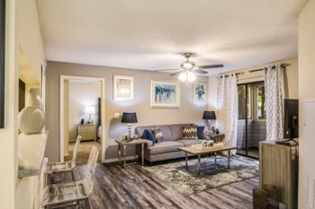 Living room with ceiling fan